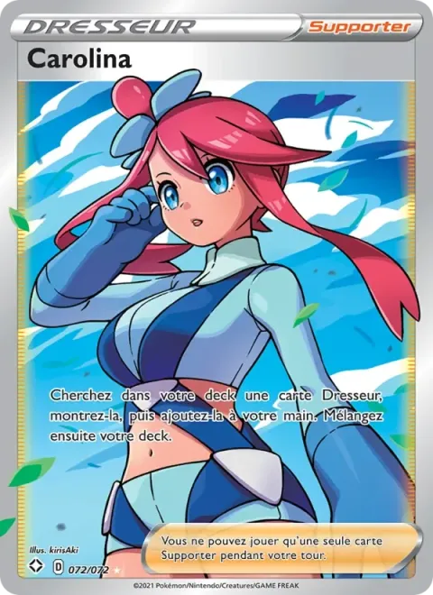 Carte Pokémon Carolina 072/072, extension Destinées Radieuses