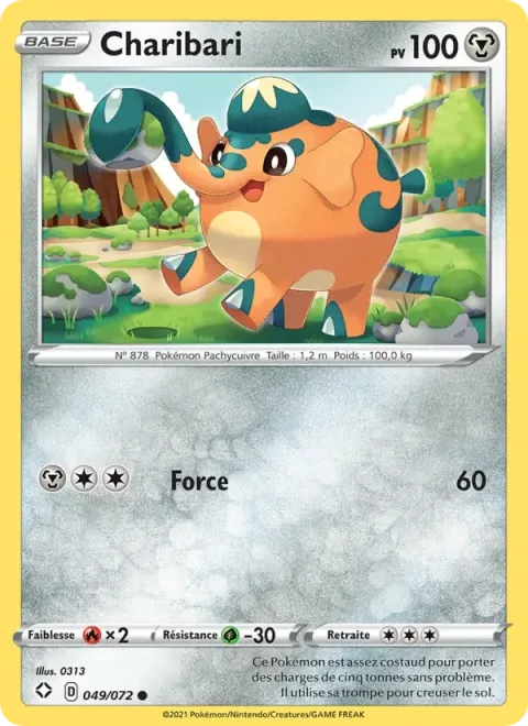 Carte Pokémon Charibari 049/072, extension Destinées Radieuses