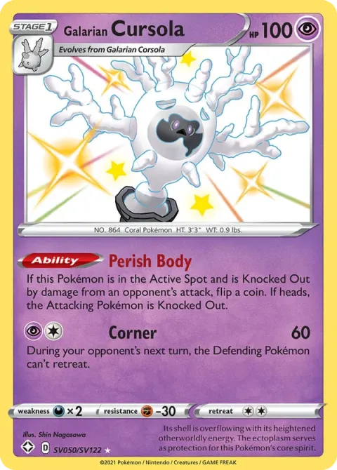 Carte Pokémon Corayôme de Galar SV050/SV122, extension Destinées Radieuses