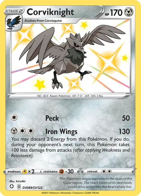 Carte Pokémon Corvaillus SV089/SV122, extension Destinées Radieuses