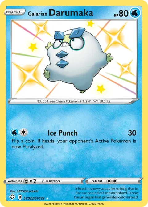 Carte Pokémon Darumarond de Galar SV023/SV122, extension Destinées Radieuses