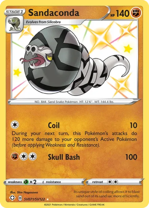 Carte Pokémon Dunaconda SV071/SV122, extension Destinées Radieuses