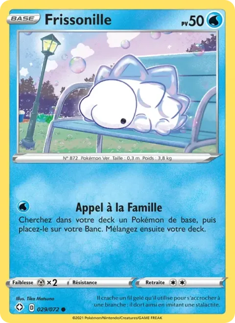 Carte Pokémon Frissonille 029/072, extension Destinées Radieuses