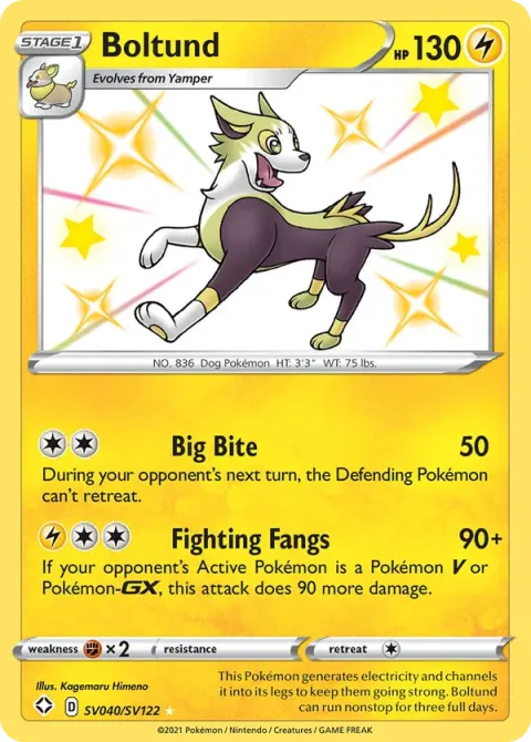 Carte Pokémon Fulgudog SV040/SV122, extension Destinées Radieuses