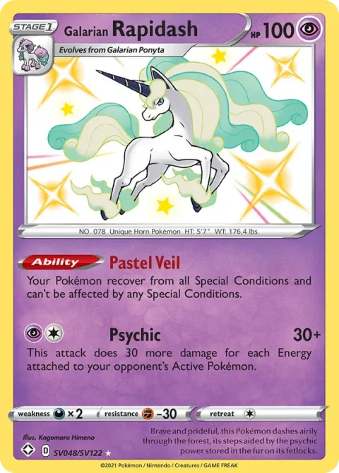 Carte Pokémon Galopa de Galar SV048/SV122, extension Destinées Radieuses