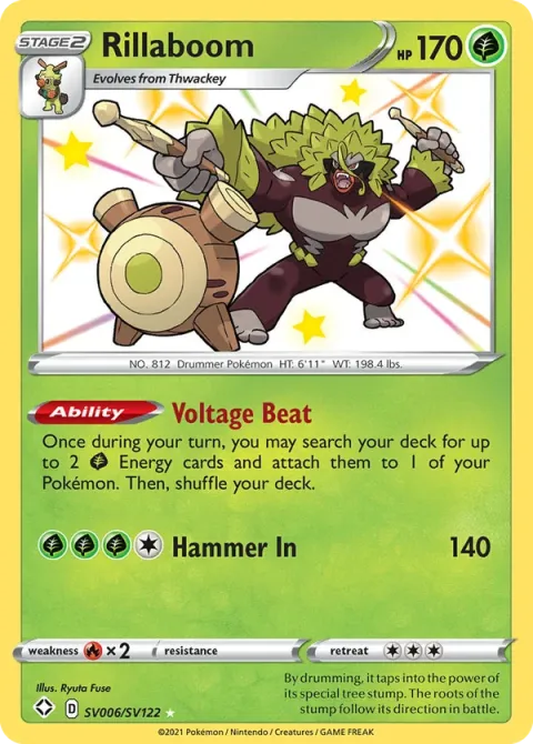 Carte Pokémon Gorythmic SV006/SV122, extension Destinées Radieuses