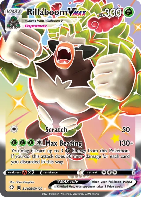 Carte Pokémon Gorythmic VMAX SV106/SV122, extension Destinées Radieuses