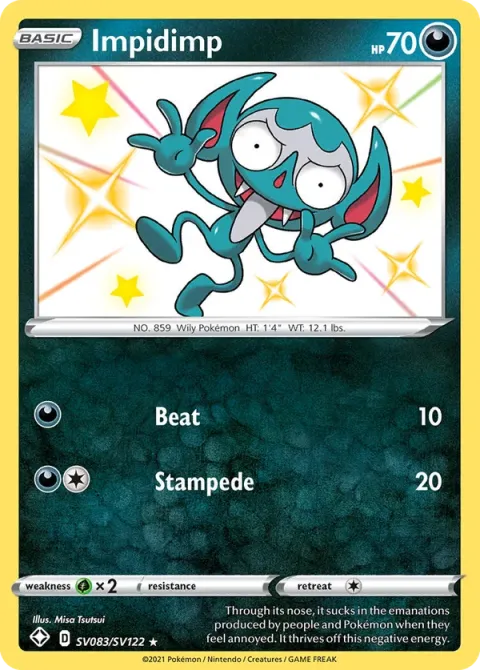 Carte Pokémon Grimalin SV083/SV122, extension Destinées Radieuses