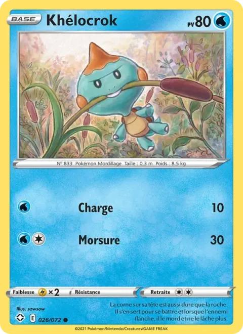 Carte Pokémon Khélocrok 026/072, extension Destinées Radieuses
