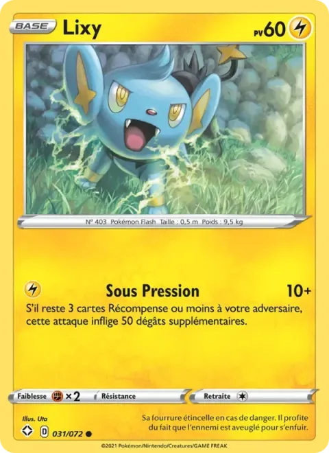 Carte Pokémon Lixy 031/072, extension Destinées Radieuses