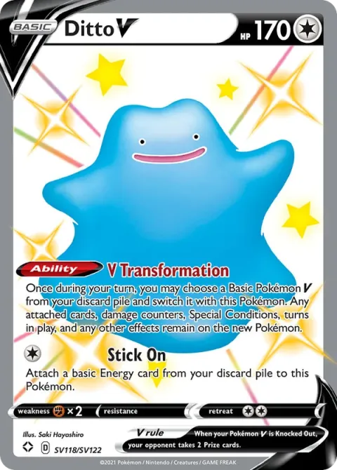 Carte Pokémon Métamorph V SV118/SV122, extension Destinées Radieuses