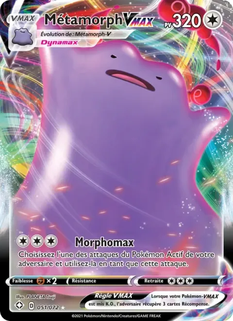 Carte Pokémon Métamorph VMAX 051/072, extension Destinées Radieuses