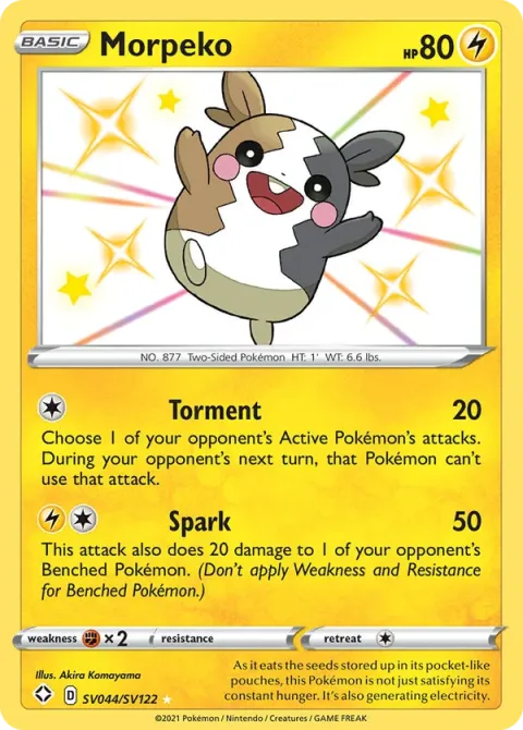 Carte Pokémon Morpeko SV044/SV122, extension Destinées Radieuses