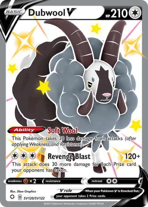 Carte Pokémon Moumouflon V SV120/SV122, extension Destinées Radieuses