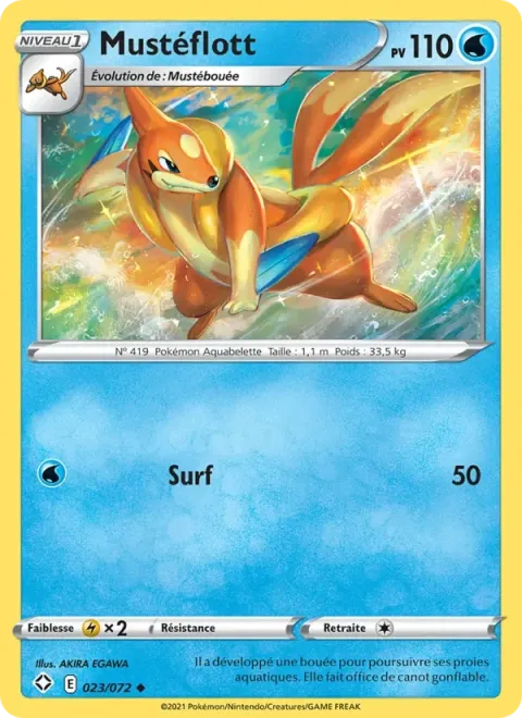 Carte Pokémon Mustéflott 023/072, extension Destinées Radieuses