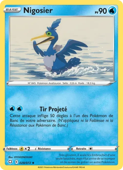 Carte Pokémon Nigosier 028/072, extension Destinées Radieuses