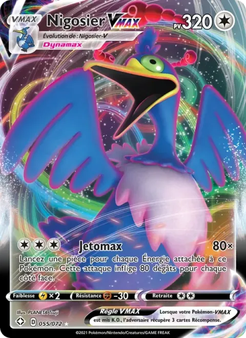Carte Pokémon Nigosier VMAX 055/072, extension Destinées Radieuses
