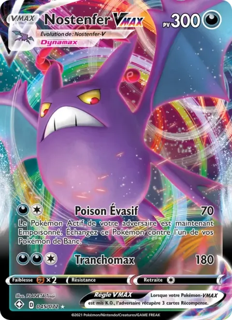 Carte Pokémon Nostenfer VMAX 045/072, extension Destinées Radieuses