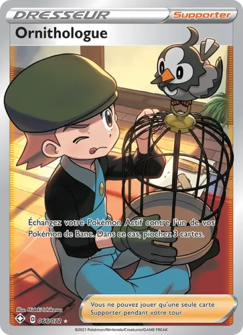 Carte Pokémon Ornithologue 066/072, extension Destinées Radieuses