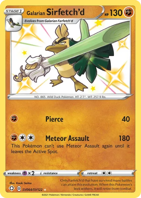 Carte Pokémon Palarticho de Galar SV064/SV122, extension Destinées Radieuses