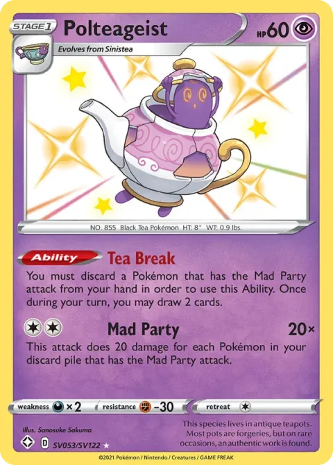Carte Pokémon Polthégeist SV053/SV122, extension Destinées Radieuses