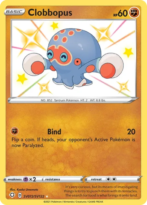 Carte Pokémon Poulpaf SV072/SV122, extension Destinées Radieuses