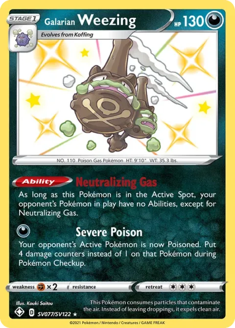 Carte Pokémon Smogogo de Galar SV077/SV122, extension Destinées Radieuses