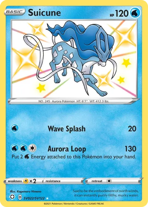 Carte Pokémon Suicune SV022/SV122, extension Destinées Radieuses
