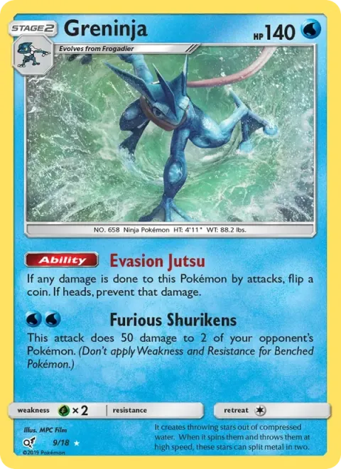 Carte Pokémon Amphinobi 009/018, extension Détective Pikachu