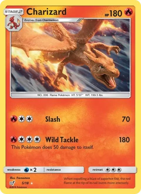 Carte Pokémon Dracaufeu 005/018, extension Détective Pikachu