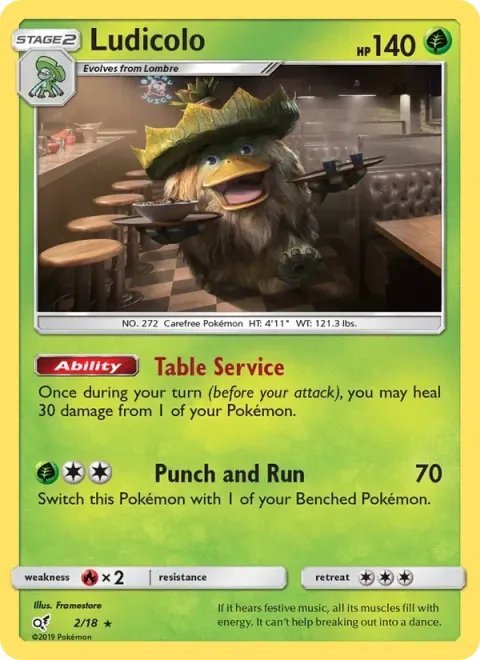 Carte Pokémon Ludicolo 002/018, extension Détective Pikachu