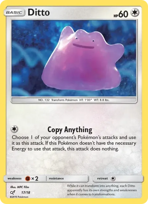 Carte Pokémon Métamorph 017/018, extension Détective Pikachu
