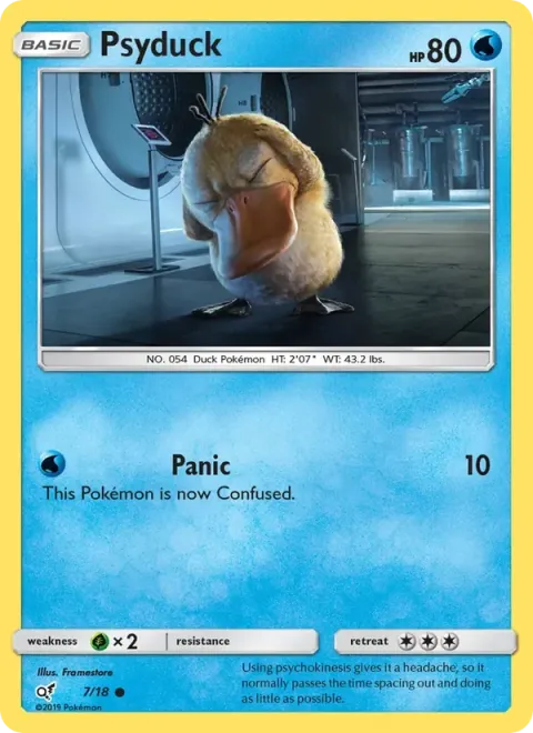 Carte Pokémon Psykokwak 007/018, extension Détective Pikachu