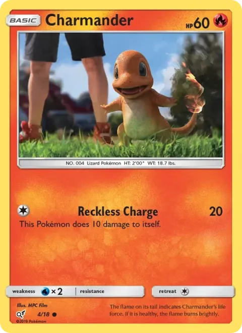 Carte Pokémon Salamèche 004/018, extension Détective Pikachu
