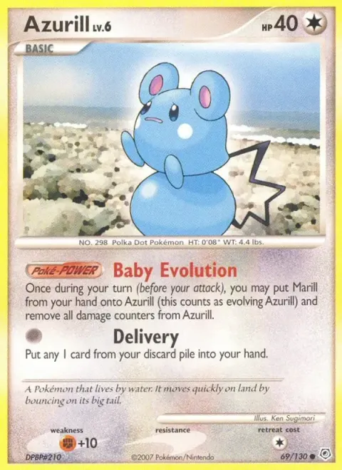 Carte Pokémon Azurill 069/130, extension Diamant & Perle