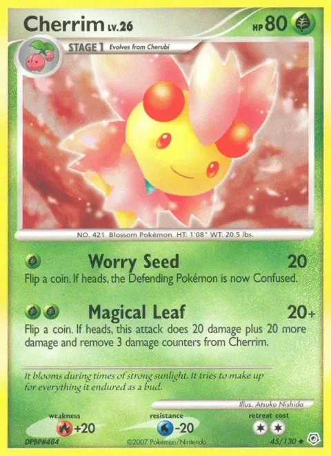 Carte Pokémon Ceriflor 045/130, extension Diamant & Perle
