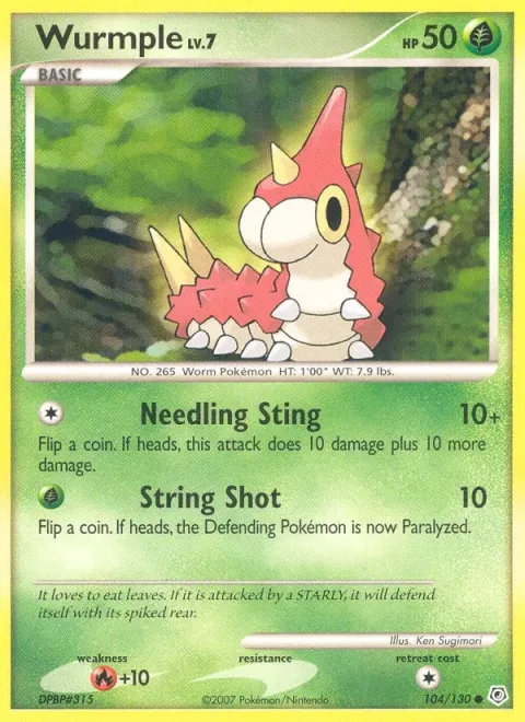 Carte Pokémon Chenipotte 104/130, extension Diamant & Perle