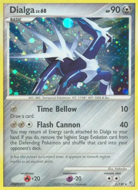 Carte Pokémon Dialga 001/130, extension Diamant & Perle