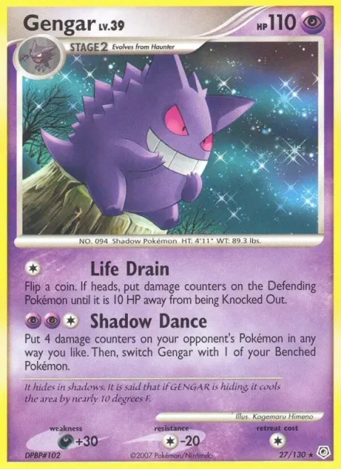 Carte Pokémon Ectoplasma 027/130, extension Diamant & Perle