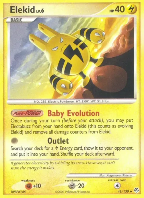 Carte Pokémon Élekid 048/130, extension Diamant & Perle