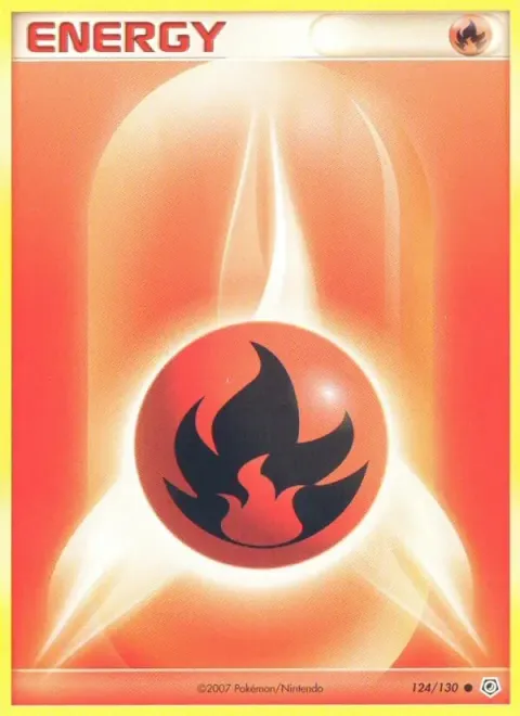 Carte Pokémon Énergie Feu 124/130, extension Diamant & Perle