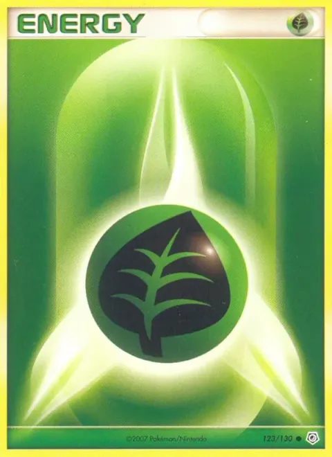 Carte Pokémon Énergie Plante 123/130, extension Diamant & Perle