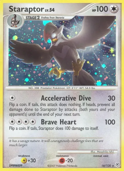 Carte Pokémon Étouraptor 016/130, extension Diamant & Perle