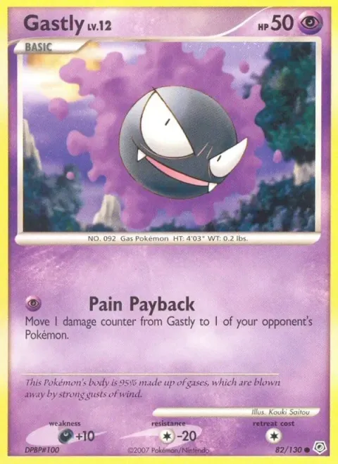 Carte Pokémon Fantominus 082/130, extension Diamant & Perle
