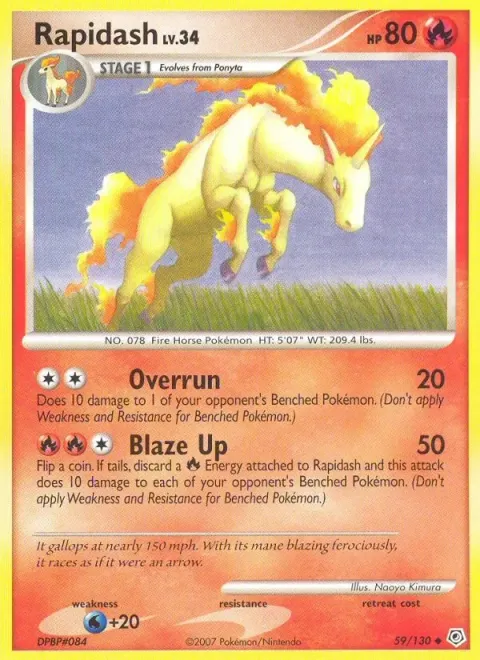 Carte Pokémon Galopa 059/130, extension Diamant & Perle