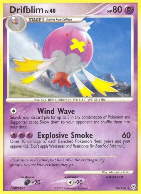 Carte Pokémon Grodrive 024/130, extension Diamant & Perle