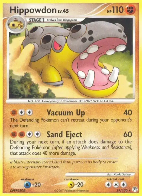Carte Pokémon Hippodocus 029/130, extension Diamant & Perle