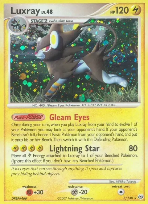 Carte Pokémon Luxray 007/130, extension Diamant & Perle