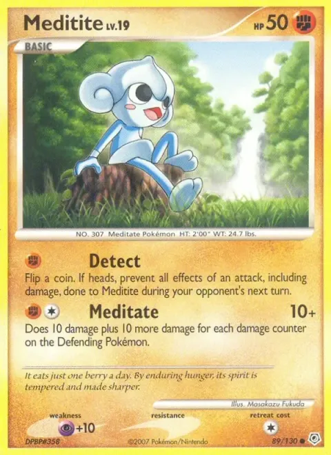 Carte Pokémon Méditikka 089/130, extension Diamant & Perle