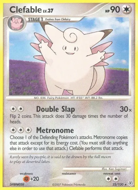 Carte Pokémon Mélodelfe 022/130, extension Diamant & Perle